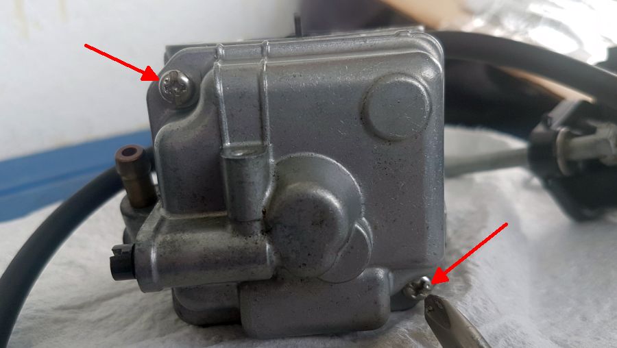 Carb II pic02 tohatsu 3.5 carburetor float chamber screws