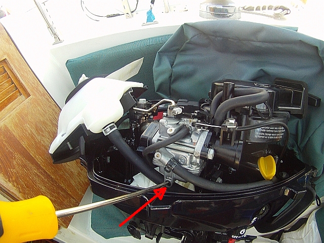 drain crab Tohatsu 3.5 HP outboard repair carburetor