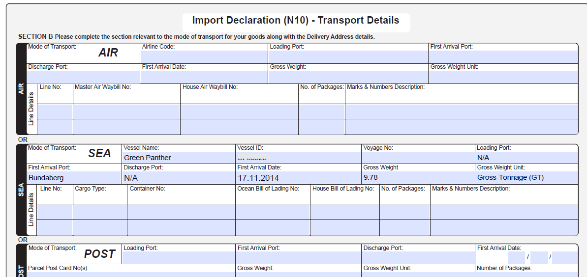 Yacht Import Declaration Australia