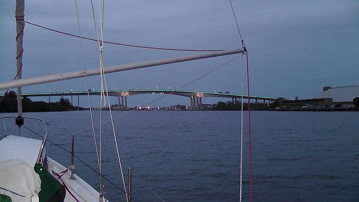 GreatSandy 11 Brisbane Rivergate Bridge night Australia Cruising Sailboat