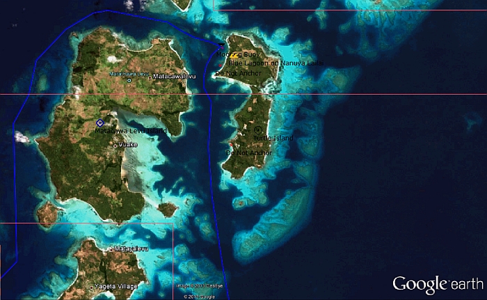 How to nav Fiji Google Earth chart